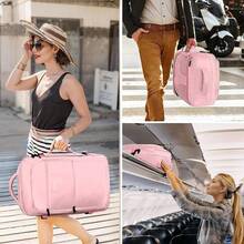Vancropak Mochila de Viaje 10kg Avion, 40L Grande Expandible, Impermeable Viral Maleta Mano, Equipaje Mujeres y Hombres Universitaria, Aprobada para Vuelos, Negro - ROSA - Ver 4