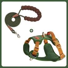 HP308+LL039 重型战术犬用背带套装，适用于大型犬，可调节防拉反光勤务训练背心，易于控制