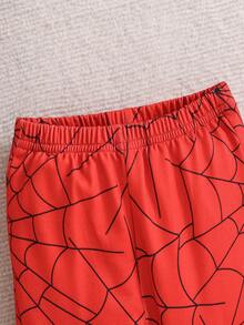 2pcs Baby Boy Halloween & Graphic Casual Pullover Sweatshirt And Pants Set, Suitable For Autumn