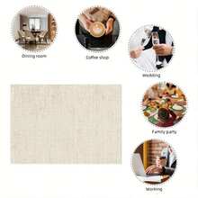 1pc/4pcs Christmas Theme Placemats, Black & White Buffalo Plaid Christmas Tree Placemat Set, Minimalist Faux Linen Rectangular Heat-Resistant Tableware Mat, Suitable For Holiday Gatherings And Parties, Seasonal Christmas Party Kitchen & Dining Decor, 12*18 Inches - Black and White - View 8
