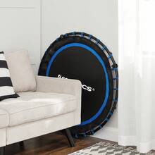 SONGMICS 40 Inches Mini Fitness Trampoline, Fitness Rebounder With Adjustable Handrail, Foldable Trampoline For At-Home Workout, Max. Load 264.6 Lb - 藍黑 - 查看 6
