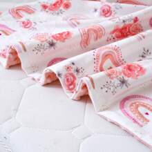 1 Stück Baby Decke für Jungen und Mädchen, weiche Plüsch Minky Decke mit doppelter Lage gepunktetem Rücken für Kleinkinder, mehrfarbig Muster 30 x 40 Zoll (75 x 100 cm)