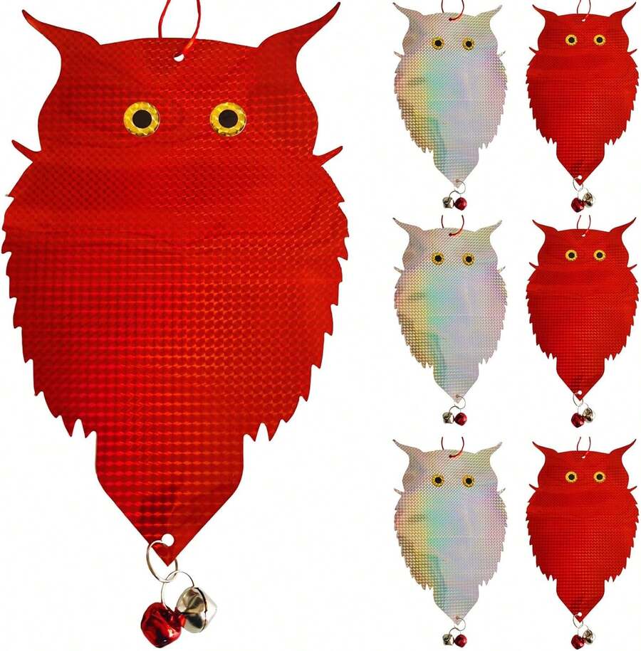 Herefun 2 Pezzi Gufo Spaventapasseri Riflettenti, Repellente Uccelli