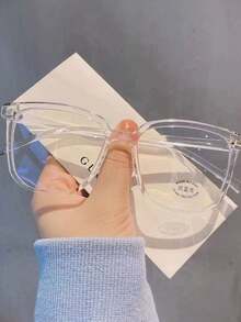 1pc Unisex Fashion Sunglasses, Ultra-Light PC Frame & Resin Lens, Retro Oversized Korean Style Casual Minimalist Non-Prescription Glasses, Suitable For Office, School, Party And Daily Commute - Fashionable Accessory, Minimalist Design Preferred By Fashion Enthusiasts