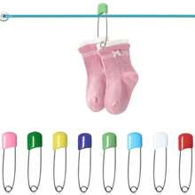 10/20/30/50个塑料头安全别针5厘米安全锁婴儿布尿布尿布别针扣DIY针别针缝纫用品 - Mixed Color - 查看 4