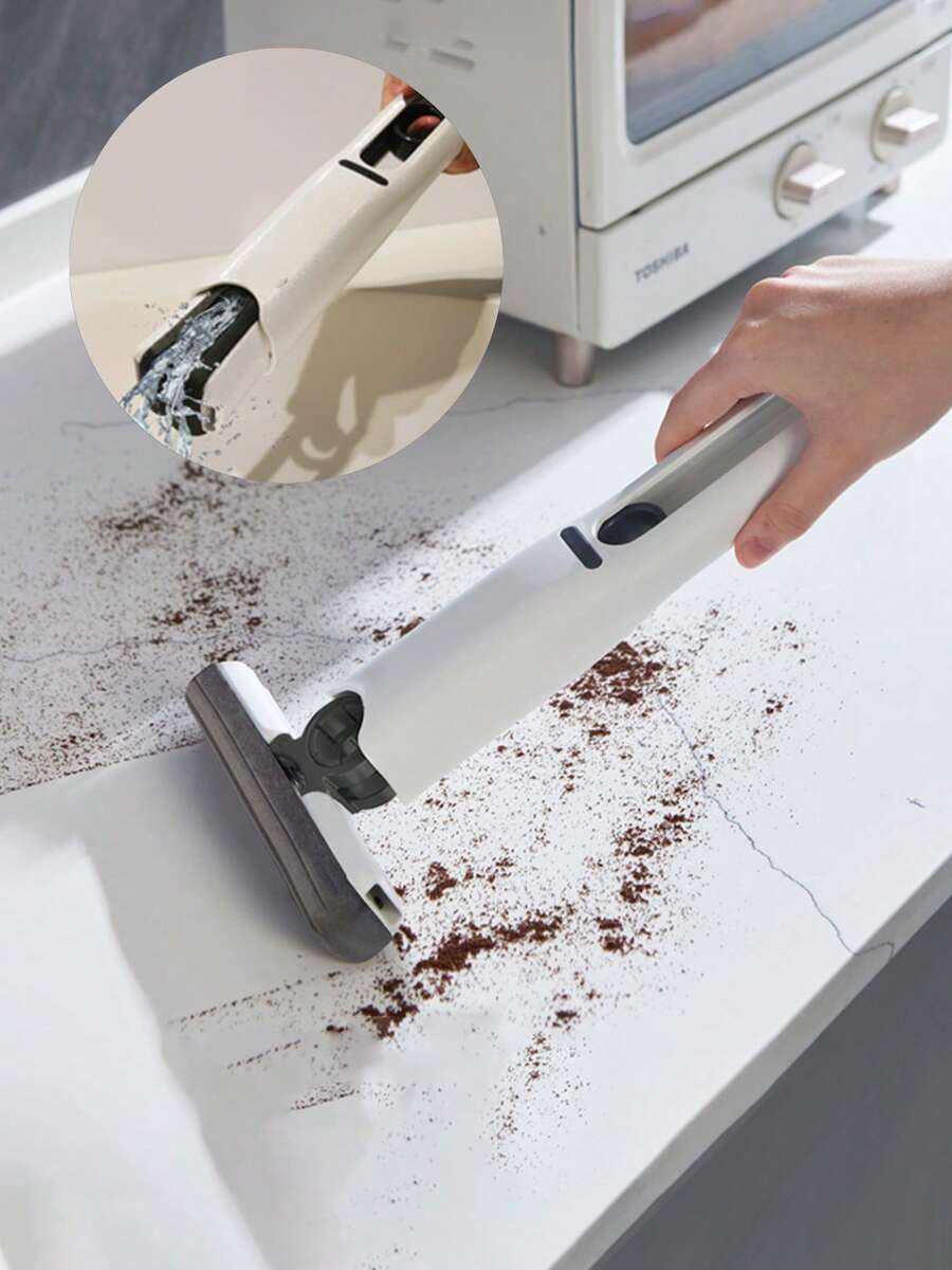 Bộ lau nhà mini cầm tay 3 trong 1 | Lau nhà rảnh tay không cần vắt cho bàn, nhà bếp, phòng tắm | Chổi lau bụi để bàn thấm hút nhanh khô, Vật dụng cần thiết cho căn hộ cỡ du lịch | Quà tặng Giáng sinh, Vật dụng không thể thiếu trong ký túc xá đại học (Sử dụng được trên nhiều bề mặt)