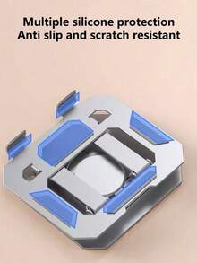 1pc Metal Rotating Flat Stand, Laptop Stand, Desktop Phone Holder, Computer Cooling Suspension Rack