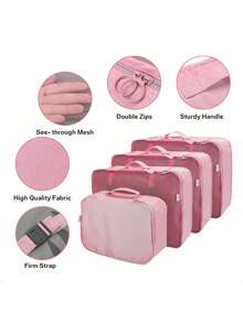 7/8件旅行收纳袋、防水便携式收纳袋、衣物收纳袋、行李收纳套装、内衣袋、防水拉链洗衣袋、收纳袋、旅行必需品、宿舍必需品、返校尼龙、学校学生老师、返校背包、海滩度假