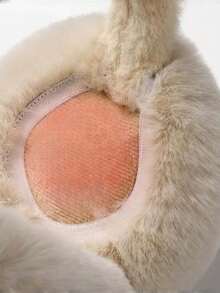 1pc New Soft Plush Earmuffs, Fashionable Warm Fluffy Ear Warmers For Women, Cute Girl Winter Ear Covers Winter Warm