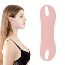 Double Chin Reducer Reusable V Line Face Lifting Chin Mask Chin Strap For Double Chin Face Lifting Belt Chin Lift Mask For Skin Tightening And Preventing Sagging Pink - 如圖 - 查看 1