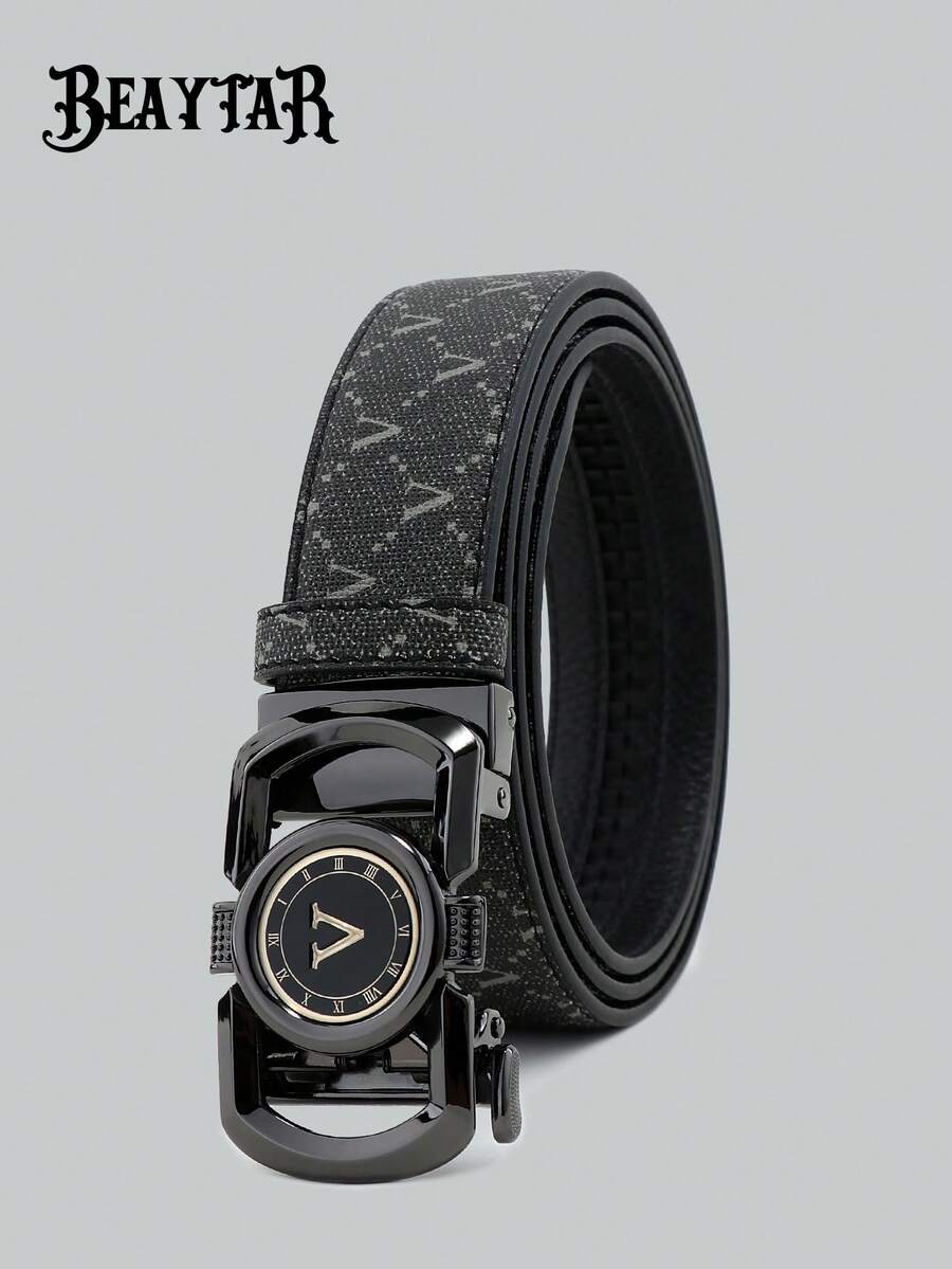beaytar 1 件新款时尚男士皮带，经典男士自动扣腰带，休闲户外男士裤带，百搭街头风格男士腰带 - 彩色 - 查看 1