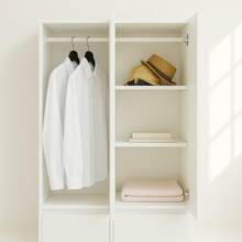 Elise Modular Wood Closet System With Mirror In White