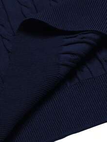 Maglione girocollo casual e versatile in maglia a torsione di colore unito da uomo