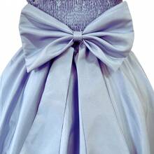Short Wedding Party Dress For Girls With Pearl Belt - 淺藍色 - 查看 7