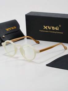 XVBQ Gafas transparentes para hombres XVBQ, con marco de TR, lentes de ABS, redondas, de estilo casual, minimalista, retro y de moda. Montura decorativa de gafas apta para hombres y mujeres, para uso en exteriores, viajes, fotografía callejera, deportes y gafas ópticas.