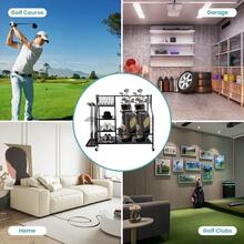Shoze Golf Storage Rack With Wheels Oversized Golf Club Storage Rack Golf Bag Rack With Accessory Rack Heavy-Duty Golf Storage Rack For Garage Shed Basement - Black - View 8