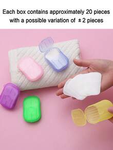 5 Boxes Travel Disposable Soap Sheets | Portable Hand Soap With Storage Case | Outdoor Camping Hygiene Cleaning | Essential For Travel & Camping | Convenient & Sanitary - Nhiều màu - Xem 4