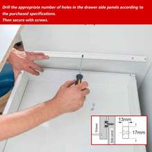 Rieles para cajones, - Rieles de cajón de plástico, rieles guía ranurados montados lateralmente para cajones de gabinete, mesas de noche, armarios y cómodas (2 piezas)