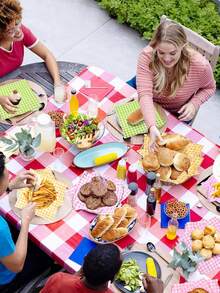 50张/100张/500张防油纸衬垫三明治包装纸，方格蜡纸，4色蜡纸，厨房烘焙纸蛋糕盒衬垫吸油纸格子盘衬垫汉堡面包三明治涂层纸 - 彩色 - 查看 7