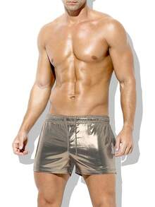 Men's Holographic Metallic Short Sparkly Shiny Short Pants Rave Outfit Hot Shorts With Pockets And Drawstrings - A5-grey-ck3118 - View 11