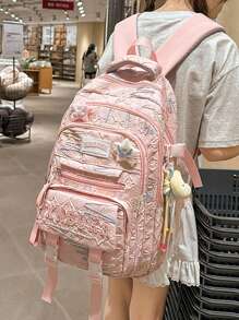 返校可爱背包，多隔层，轻便，大容量，适合初中和高中学生