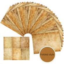 复古A4双面打印纸，适合DIY剪贴簿、拼贴画和信件书写，是生日和节日礼物的完美之选。 - 棕色 - 查看 8