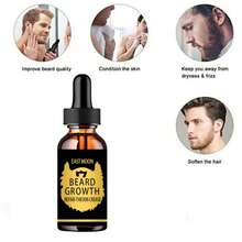 Men's Beard Growth Oil Natural Nourishing Formula For Thick Smooth Facial Hair Moisturizes And Strengthens Hair Follicles Reduces Itchiness And Irritation Stimulates Growth Promotes Well Groomed Mustache And Beard Perfect For Daily Use In Your Beard Grooming Routine - Multicolor - View 4