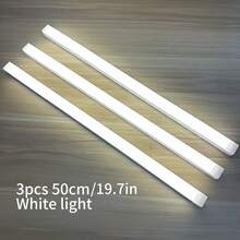 3 piezas de luces con sensor de movimiento, barras de luz nocturna para dormitorio, luces LED recargables por USB, adecuadas para habitación, gabinete, armario, pasillo y escaleras, 50 cm/30 cm/20 cm/10 cm, luz cálida/luz blanca - 3 piezas - Ver 10