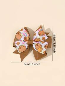 2 chiếc nơ cài tóc hình con chuột lang nước màu nâu cho bé gái, kẹp tóc nơ in hình con chuột lang nước dễ thương, kẹp tóc nơ ruy băng grosgrain màu nâu, phụ kiện đội đầu cho tiệc sinh nhật ngày lễ, phụ kiện tóc cho bé - Nhiều màu - Xem 6