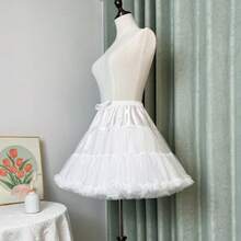 1pc 45cm/55cm Versatile Lolita Petticoat, Cotton Candy Cloud Soft Tulle Skirt, White Underskirt, Pettiskirt, Tutu Skirt, Cosplay Petticoat, Christmas Petticoat Underskirt, Layering Accessory - White - View 9