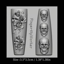 1 件哥特式美甲硅胶模具，乌鸦烛台，玫瑰头骨，荆棘玫瑰，胸腔，脊柱指甲装饰 DIY 透明模具 - 無色 - 查看 15