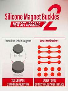 3pcs Air Fryer Magnet Silicone Buckle For Fixing Air Fryer Baking Paper, Safely Lock Disposable Liners And Prevent Paper Burning, Red - Multicolor - View 5