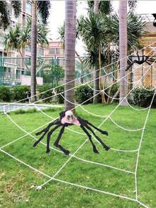 1pc Halloween / Christmas Plush Spider, Ghost Head Spider, Horror Spider, Foam Skull Head, Escape Room Prop