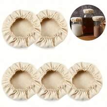 3pcs Elastic Wheat Straw Reusable & Washable Fermentation Jar Lids, Suitable For Sourdough, Kombucha And Kefir - Ideal For Kitchen Organization And Storage