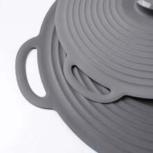 1pc Silicone Pot Lid Set, Heat Resistant Microwave Cover, Reusable Silicone Suction Lid Fits Bowls, Cups, Plates And Pans, With Dual Ear Anti-Spill Lid, Suitable For Stove And Kitchen Accessories, Family Dinner Supplies, Party Supplies - Multicolor - View 3