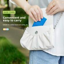 1 双便携式雨靴套，耐用防滑防水鞋套 - 加厚设计，增强耐用性，橡胶乳胶材料，适合户外活动和全天候保护，适合男女