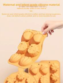 Moules de cuisson en silicone sur le thème de la récolte - Formes de citrouille, feuille d'érable et châtaigne, parfaits pour les gâteaux, desserts, chocolats, biscuits, puddings et gelées - Halloween/Automne, thème de la récolte, biscuits au chocolat, préparation de gelées