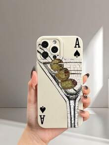 Wine Glass Pattern UV Printed Phone Case Compatible With IPhone 11 12 13 14 15 16 Pro Max XR X/XS 7 8 Plus Mini Best Mobile Phone Gift Birthday Gift Creative Simple - White - View 3