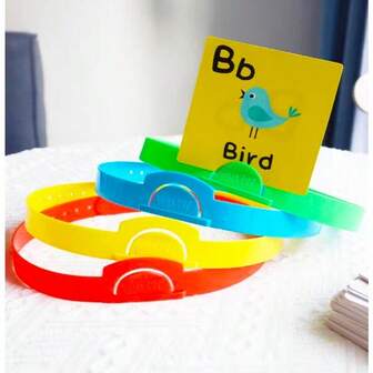 Quixorblex 2/6 Pcs DIY Adjustable Headbands, 6 Colors, Erasable Card Headbands, Word Recognition Game, Guessing Game, Interactive Props, Group Games, Classroom, Family, Party, Back To School, Teaching Tools