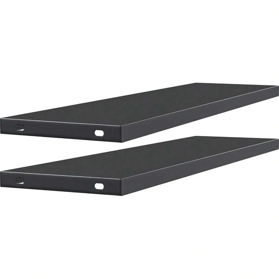 Metal Storage Shed Shelves For 59 Cuft Vertical Outdoor Storage Shed,2PCS Space-Saving Waterproof Shelf With 8 Screws For Outdoor Storage Sheds, 51 Inx13.8 In, Easy Assembly, 22 Lbs, Black - Gray - 查看 1