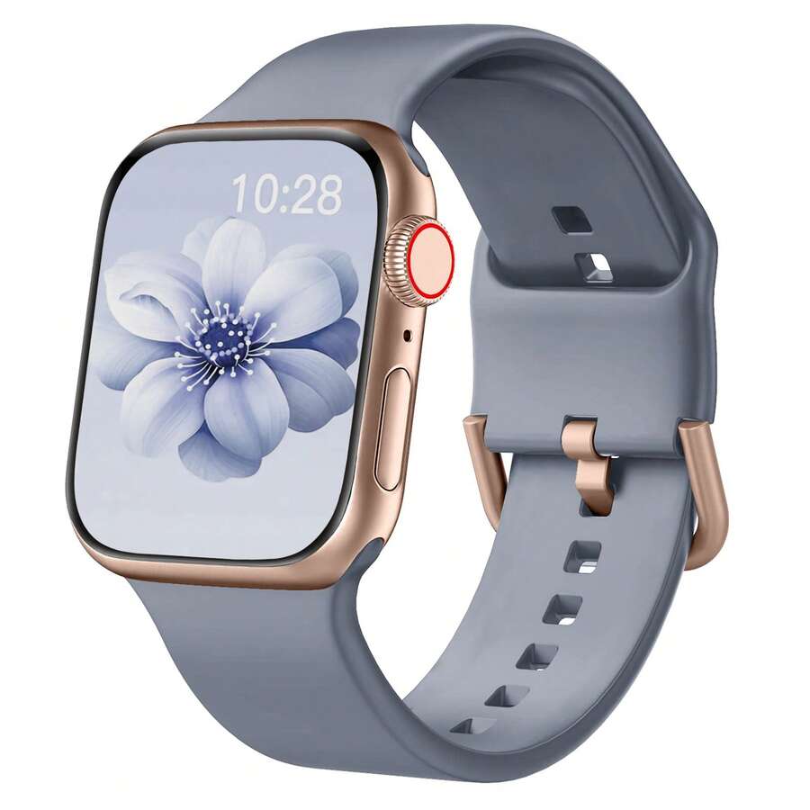 Sports Watch Band, Compatible With 38mm 40mm 41mm 42mm 44mm 45mm 49mm Unisex, Soft Silicone Strap, Suitable For Series 9/8/7/6/5/4/3/2/1/SE/Ultra - Blue Gray - View 1
