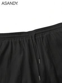 2 chiếc quần ống đứng dáng rộng thoải mái, màu trơn, cạp chun có dây rút, kiểu dáng rộng rãi, thích hợp cho mùa hè. - Nhiều màu - Xem 7