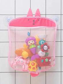 Cartoon Grid Toy Storage, Colorful Multifunctional Organizer Bag, Suitable For Kitchen Bathroom Children's Bath Toys, Suction Cup Bathroom Hanging Bag, Hanging Bathtub Storage Basket, Organize Stylish Toys And Bathroom Supplies, Bathroom Accessories