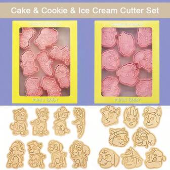 PAW Patrol Cake & Cookie & Ice Cream Cutter Set – Cute 3D Baking Moulds With Anime Character Designs! Perfect For DIY Baking, Featuring Adorable PAW Patrol Figures. Essential Kitchen Tools For Making Cakes & More. Kawaii Accessories That Double As Fun Kids' Toys. Ideal Gift For Young Bakers, Fans & Families. Turn Baking Into Play With These Charming, Practical Moulds!