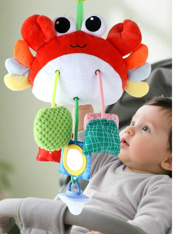 Jouets d'activité pour siège auto et poussette pour bébés de 0 à 6 mois - Hochets suspendus pour lit bébé de 3 à 6 mois - Hochet, miroir, froissement, dents, cordon à tirer, jouets sensoriels suspendus pour bébés de 0 à 12 mois, garçons et filles, siège auto, lit bébé, poussette