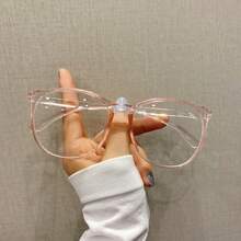 Oversized Oval Frame Transparent Lens Glasses, Women's Anti-Fatigue Computer Gaming Glasses - Multicolor - View 4