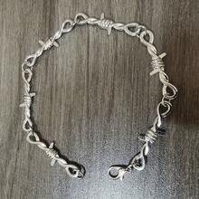 Unisex Gothic Punk Style Iron Wire Thorn Necklace & Bracelet Set, Edgy Barbed Wire Jewelry Gift - Bracelet - View 8