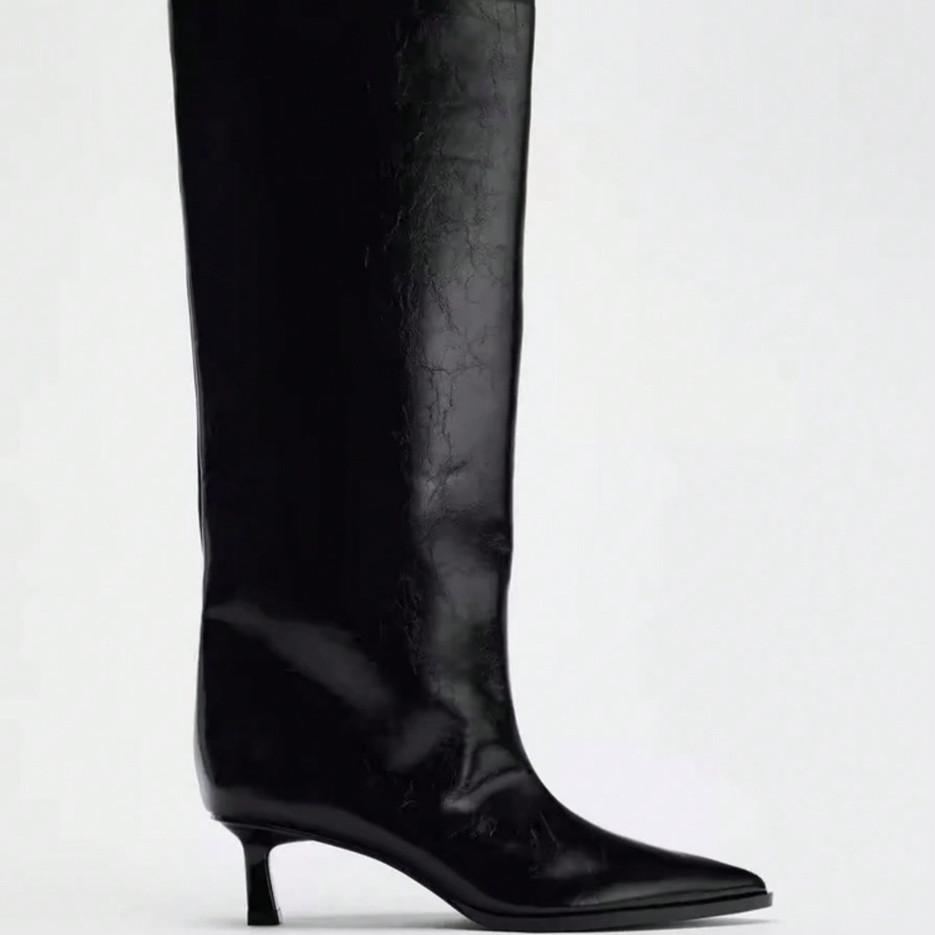 Botas altas de tacón fino y puntiagudo para mujer, diseño reversible con botones y parches, tacón de gatito, nueva colección Otoño/Invierno 2025