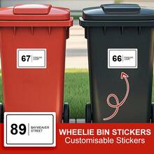 Personalised Wheelie Bin Stickers For House Numbers And Addresses-Customizable Garbage And Recycling Bin Labels For Homes And Commercial Spaces-Weather-Resistant And UV-Proof Stickers For Clear Identification-Ideal For Neighbour, Office Buildings, And Shared Outdoor Areas-Add Your Custom Address Or Number For Effortless Bin Management, Slow Summer Living, Customized Garden Statues & Sculptures, Easy Comfort, Stylish, High-Quality, Colorful, Modern, Tea Room, Home, Garden, Office, For Anniversaries, For Birthdays, For Weddings, For Housewarming - White - View 2