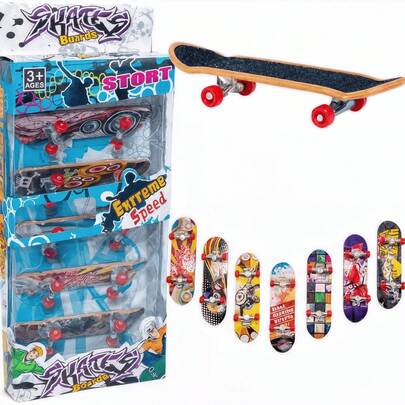 Kit 5 Skate De Dedo Com Lixa Fingerboard Truck Metal